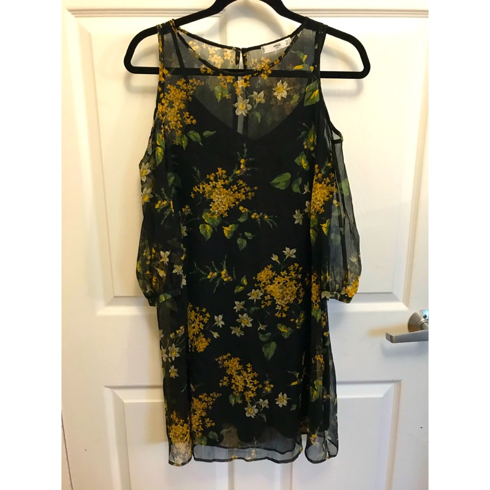 MNG Sheer print dress